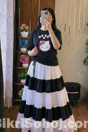 Stylish Skirt and T-Shirt Set